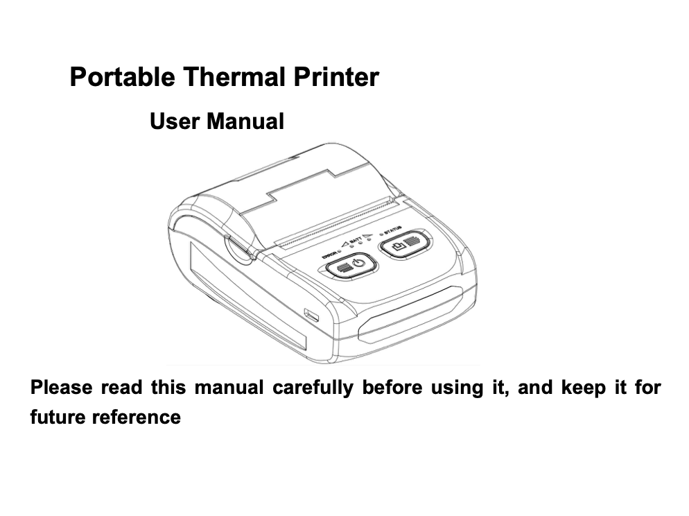 BlueTooth Printer manual cover thumbnail image