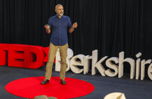 Shivang Dave speaking at TEDx Berkshires