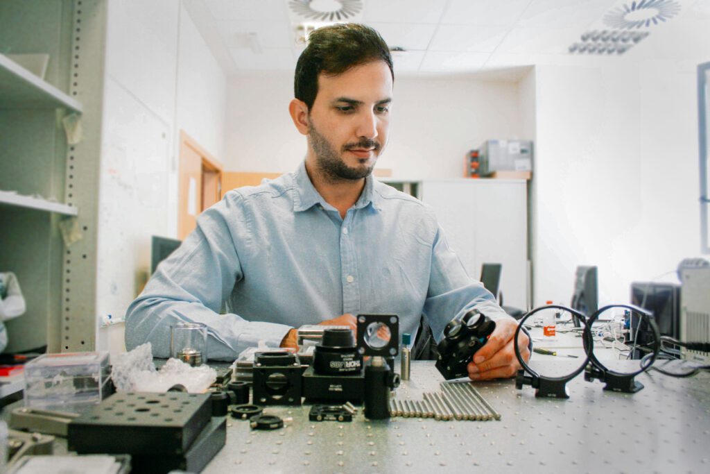 Carlos Castro working on QuickSee optical channels