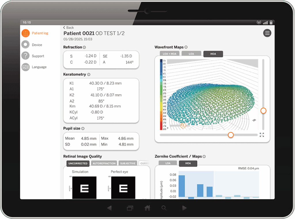 Display of the Companion App on an Android tablet computer.