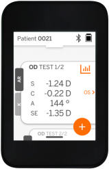 Measurement results displayed on the QuickSee Free Pro screen