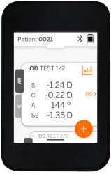 Measurement results displayed on the QuickSee Free Pro screen